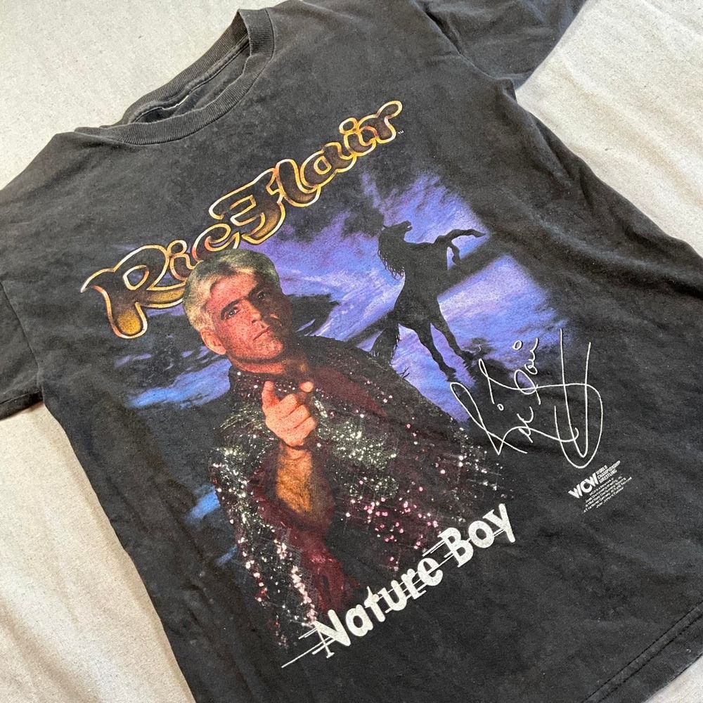 VTG Ric Flair WCW Nature Boy 100% Cotton GRAIL Graphic Tee (Medium)
